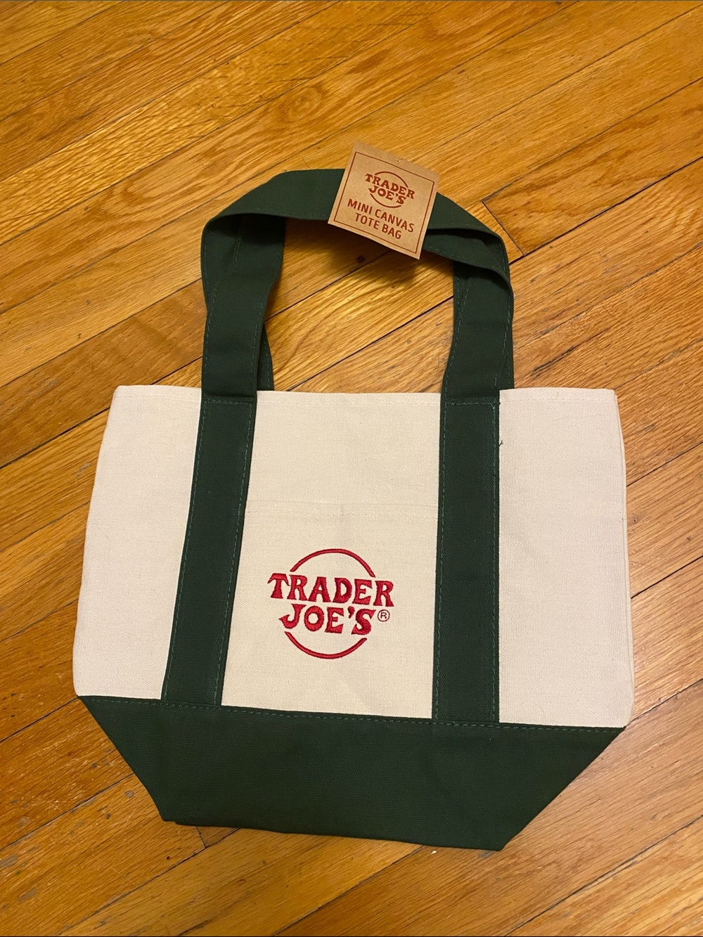 NWT Green Trader Joe's Canvas Mini
Tote Bag Hunter Green